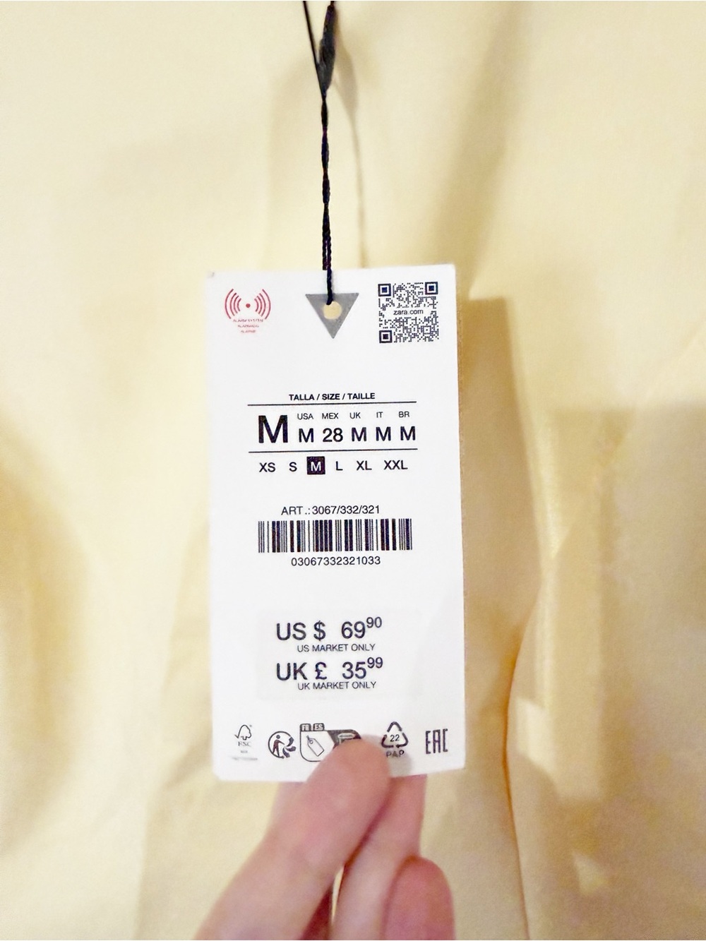 Zara Pleated Short Mini Puff Sleeve Dress in Butter Yellow size medium w/ tags - Picture 5 of 10